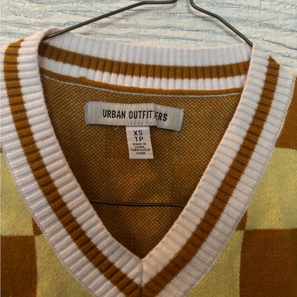 Yellow and Brown Urban Outfitters Sweater Vest - Picture 2 of 3